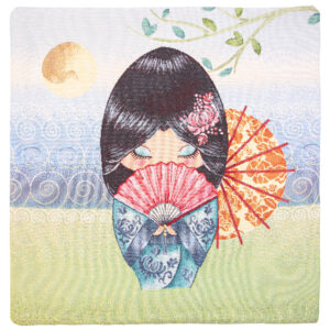 Poszewka gobelinowa Japonka Zielona