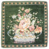 Poszewka gobelinowa Róże kolor zielony