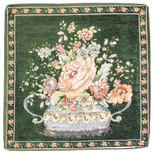 Poszewka gobelinowa Róże kolor zielony