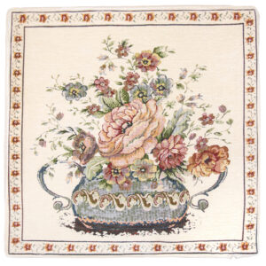 Poszewka gobelinowa Róże ecru