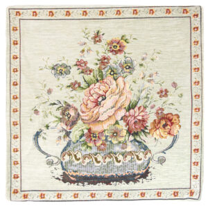 Poszewka gobelinowa Róże kolor jasnoszary
