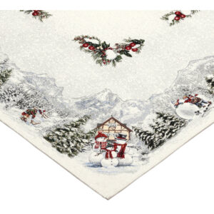 Alternative view of Serweta gobelinowa Biała zima 98cm x 98cm