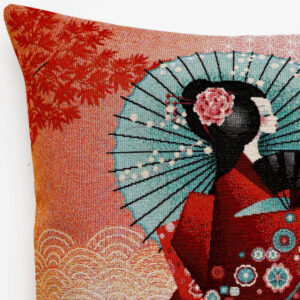 Poszewka gobelinowa Japonka Czerwona