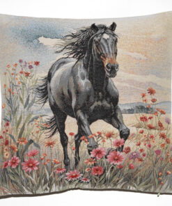 Poszewka gobelinowa czarny koń