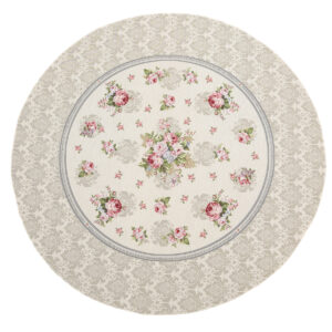 Obrus gobelinowy Róża beżowa Fi 140cm