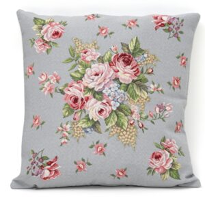 Poszewka gobelinowa Róża szara